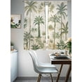 thumbnail image 5 of Sheer Curtains 63 Inches Long, Palm Tree Light Filtering Window Curtains for Living Room, Sage Green Tropical Nature Plant Watercolor Rod Pocket Voile Sheer Curtain Drapes, 52"W x 63"L, 2 Panels, 5 of 8
