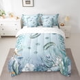thumbnail image 2 of Sea Cucumber Bed in a Bag King Size Comforter Set 7 Pieces,Teal Blue Ocean Beach Coastal Bedding Set Starfish Octopus Tentacles Sheet Sets with Comforter Creature Coral Bed Set,Kawaii Fish Room Decor, 2 of 4