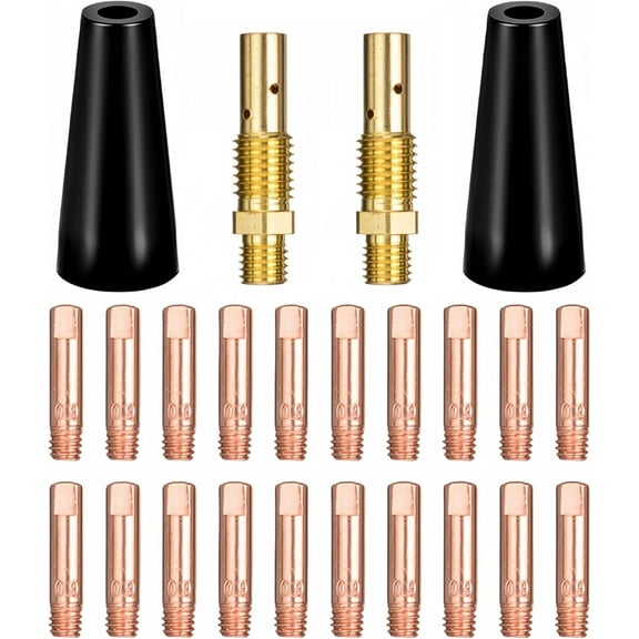 24PCS Flux Core Gasless Nozzle Welding Kit Flux Core Gasless Nozzle Contact Tips Replacement MIG Welder Accessories,Compatible with Lincoln,Eastwood and more (0.030" Accessory Kit)