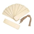 thumbnail image 1 of GUOOL 10 Pieces Unfinished Wooden Bookmarks with Hanging Ropes for DIY Hand Crafts 12cmx3cm, 1 of 9