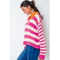 thumbnail image 4 of a.Jesdani Flirty Rose Stripe Sweater - Trendy, Versatile Fit, 4 of 8