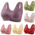 thumbnail image 2 of Fengactive Wireless Floral Print Bra for Women Front Closure Plus Size Breathable Everyday Bra, 2 of 7
