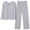 Gray, variant on Women's Pajamas, Sleepwear Solid Color Long Sleeved Shirt With Chest Pad Pants Home Clothing Pajamas Set