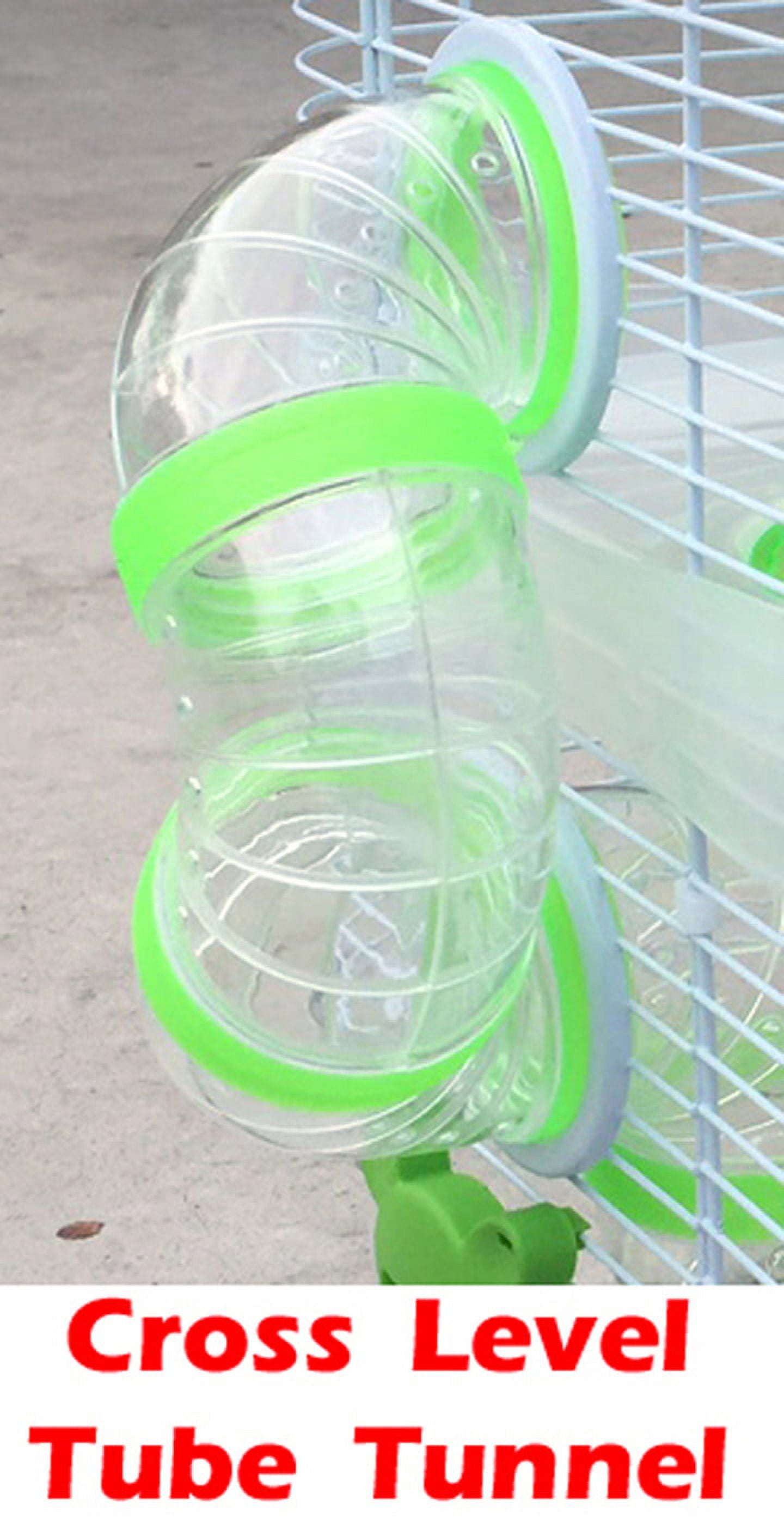 Green Acrylic Clear Expansible and Customizable 3-Solid Story Acrylic Clear Hamster Habitat Mouse Home House Cage For Rodent Gerbil Mice Rat With Accessories