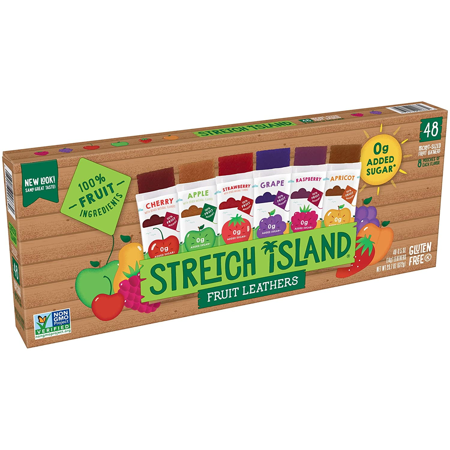 Stretch Island Fruit Leather Snacks Variety Pack, Cherry, apple
