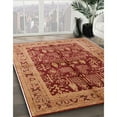 thumbnail image 3 of Ahgly Company Machine Washable Indoor Square Industrial Modern Mango Orange Area Rugs, 6' Square, 3 of 7