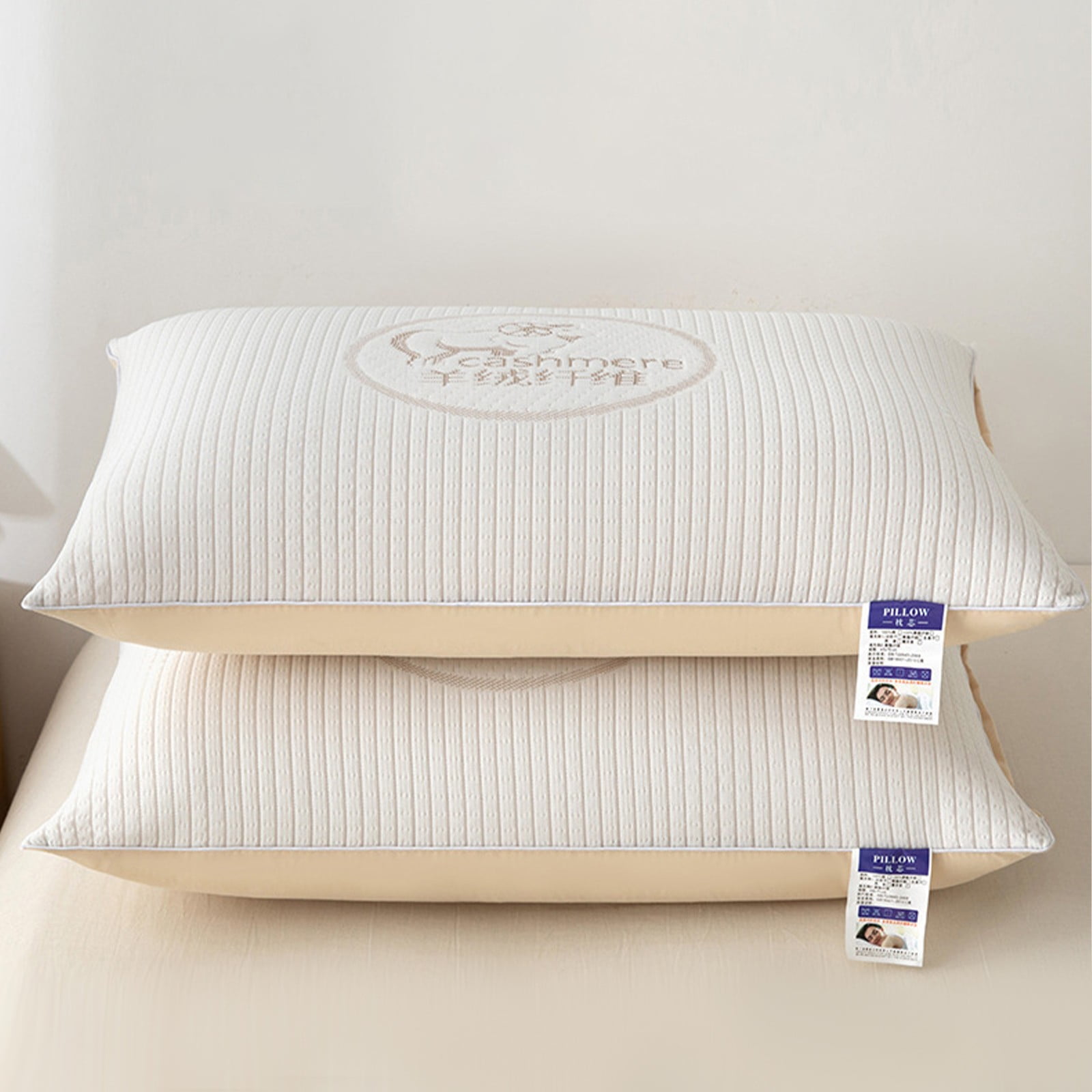 Qonioi Enhanced Cervical Support Pillow, Ergonomic Neck Pillow for Pain Relief, Breathable Knit Memory Foam Pillow for Side Back Stomach Sleepers