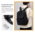 thumbnail image 3 of Mochila de moda Bolsas impermeables Bolsa de viaje de gran capacidad Bolsillos múltiples con puerto de carga USB (negro), 3 of 5