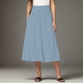 thumbnail image 2 of OSOLU Solid Color Women Full Length Skirt A-Line Umbrella Skirt Mid-Length Skirt Lovely Skirts, 2 of 6