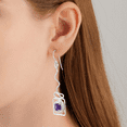 thumbnail image 4 of Femme Jam 925 Sterling Silver Natural Amethyst Designer Dangle Drop Dangler Earrings for Women, 4 of 8