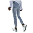 thumbnail image 5 of Vedolay Wide Leg Jeans for Women Tummy Control Jeans for Women's Ripped Boyfriend Jeans Blue,S, 5 of 5