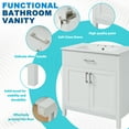 thumbnail image 5 of 30-Inch Bathroom Vanity with Ceramic Sink, Storage Cabinet Bathroom Sink Vanity with 1 Drawer and 2 Doors for Small Bathrooms, White, 5 of 5