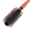thumbnail image 2 of Black Red Plastic Handle Round Brush Bristles Curly Roll Hair Comb Hairbrush, 2 of 3