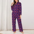 thumbnail image 2 of Fotbe Cute Crabs Conjunto de Pijama de Manga Larga para Mujer con Estampado, Ropa de Dormir de 2 Piezas, Conjunto de Casa Suave y Cómodo con Bolsillos-XX-Large, 2 of 7