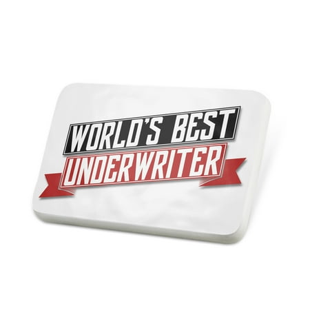 Porcelein Pin Worlds Best Underwriter Lapel Badge – NEONBLOND