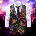 thumbnail image 2 of Rotm Dress Vest Sequin Vest Party formal V-Neck Shiny Waistcoat for Wedding Events Mardi Gras St Patricks Day Carnival Silver Red,4XL, 2 of 4