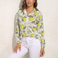 thumbnail image 3 of Lemon Pattern Long Sleeve Blouse Woman Streetwear Casual Shirts Summer Oversize Woman Streetwear Clothing Birthday Present, 3 of 7