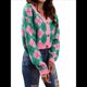 thumbnail image 3 of Suéteres de Punto para Mujer, de Larga, con Rombos, Abertura Frontal, Botones y Cuello en V, Abrigos Cortos Rosa Verde S, 3 of 10