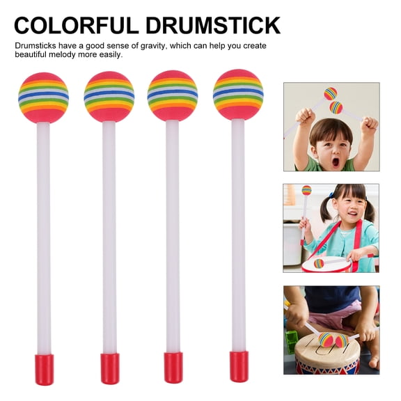4 Pcs Kids Color Drumsticks Set - Music Instrument Toy for Children Practice and Play