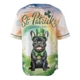 thumbnail image 2 of Happy St. Patrick’s Day French Bulldog with Green Hat Shamrocks Rainbow All Over Print 3D Baseball Shirt Dog Lover Gifts Softball Sport - 03007, 2 of 6