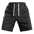 thumbnail image 6 of Men's 7 Inch Mesh Shorts, Elastic Waist Drawstring Quick Dry Breathable Athletic Shorts with Pockets, Loose Fit Summer Workout & Casual Shorts Black, 6 of 6
