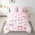 thumbnail image 2 of Feelyou Pink Bowknot Cherry Bedding Comforter Set 7pcs, Kawaii Princess King Bedding Sets, 2 of 8