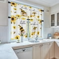 thumbnail image 2 of Farmhouse Sunflowers Kitchen Window Curtains Valance and Tier Set 36 Inch, Watercolor Yellow Floral 3 Piece Set Short Curtains for Window Bee Window Treatment Tiers for Living Room Bedroom, 2 of 6