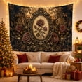 thumbnail image 3 of Dark Red Rose in Frame with Moths and Moon, Romantic Gothic for Gothic Lovers, Dark Floral Art, Halloween Gift, Tapestry Wall Hanging for Bedroom and Living Room, 3 of 7