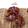 thumbnail image 2 of Amberalia knotted Baltic Amber Necklace with Amethyst, GIA Certificated - for natural remedies - Boost immune System - Cognac-Amethyst 12.5”, 2 of 7