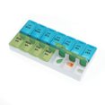 thumbnail image 2 of Unique Bargains 1 Pc 14 Grids Double Row Pill Box for Travel Large Blue Green, 2 of 6