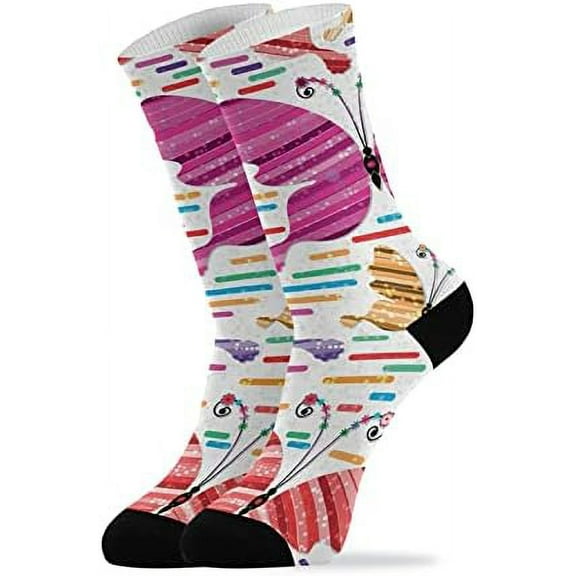 Coolnut Butterfly Socks Winter Warm Socks Fashion Print Socks Novelty Casual Socks for Men Women( 1 Pack)