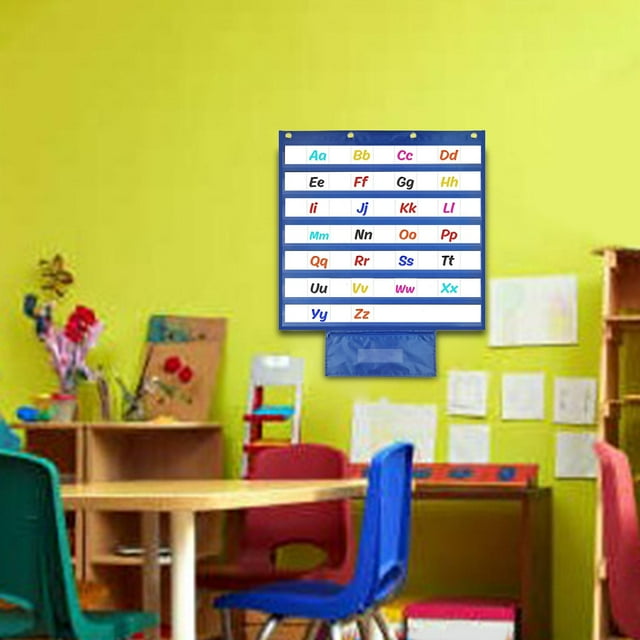 Gráfico de bolsillo duradero Herramienta de enseñanza en Titular de regalos Organizador de maestros de escuela Materiales de aprendizaje para Azul CUTICAT Tarjetas de aprendizaje para niños