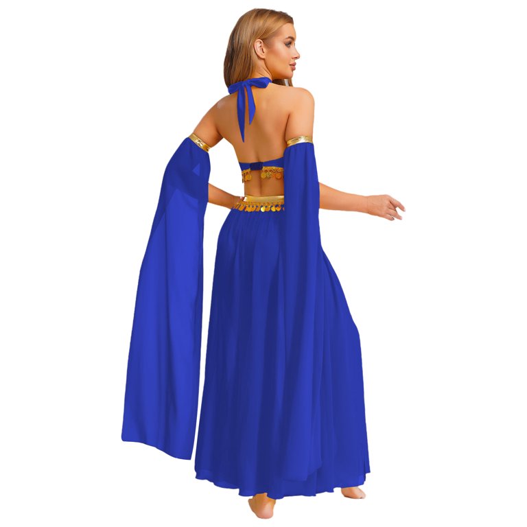 blue belly dance dress Royal Blue & Gold Diva