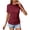 Wine, variant on WHEANG Women's Crew Neck Ruched Short Sleeve Tops, Fashion Blouses Comfort Versatile Daily Outfit Summer Tops for Women, Solid Color Casual T Shirts for Women(Color Red Size 2XL)