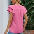 thumbnail image 3 of WIZUTIZ Corset Tops for Women up to 65% Off Ultra Soft Athletic Flowy Plain T-shirt V-Neck Lightweight Ladies Blouse Loose Fit Solid Shirts Oversize Linen Tops Vintage Short Sleeve Tee Tshirt Pin, 3 of 6