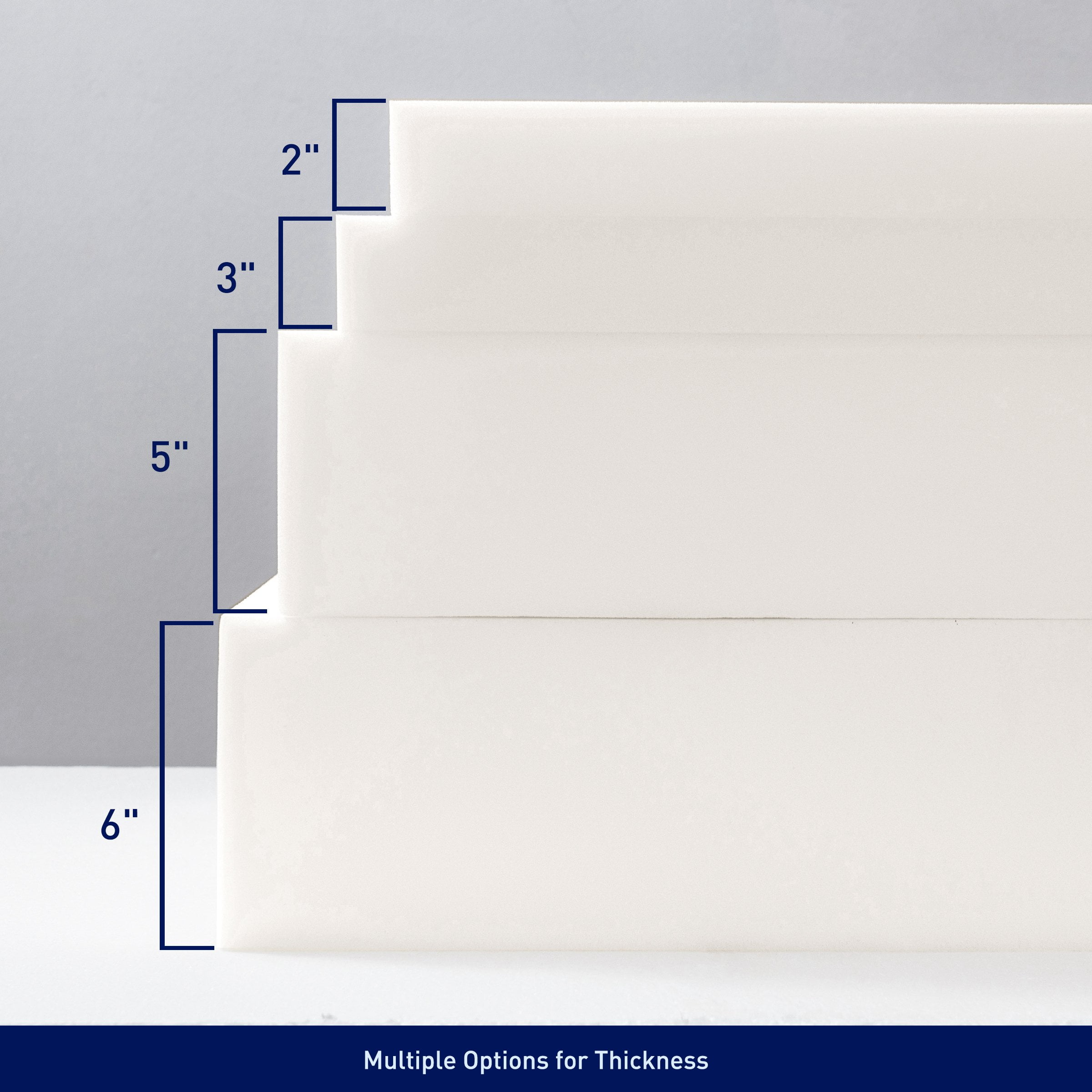 FoamTouch Upholstery Foam Cushion High Density 2 Height x 24 Width x 72