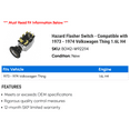 thumbnail image 2 of Hazard Flasher Switch - Compatible with 1973 - 1974 Volkswagen Thing 1.6L H4, 2 of 2