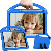 Allytechgroup Kids Case for iPad 9th/8th/7th Generation iPad 10.2 inch 2021/2020/2019 with Kickstand/Handle Stand/Pencil Holder [Screen Protector] Shockproof Cover for Boy Girl Children, Blue