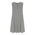 thumbnail image 4 of Girls' Summer Dresses Sleeveless Tank Dress Kids Casual Loose Crewneck Grey Beach Sundress 13-14 Years, 4 of 7