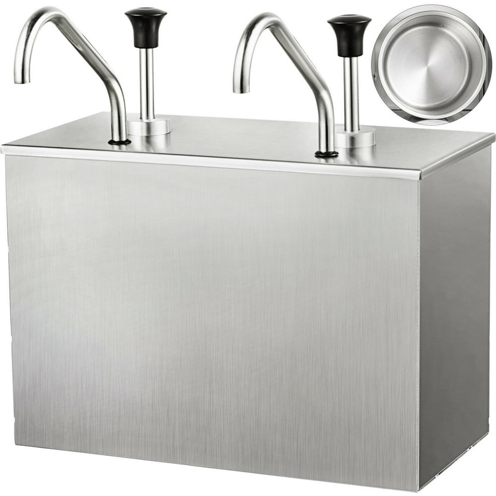 VEVOR 3.5L*2 Sauce Pump Dispenser Condiment Pump with 2 Bucket Sauce