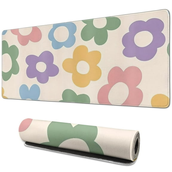 Experience the Best in Gaming with Vintage Flowers Keyboard Mouse Pad - Large Desk Pad Decor for Girls, Perfect for Gaming & Office Work - Non-Slip Rubber Base, 31.5x11.8 inch