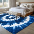 thumbnail image 5 of 8x10 Washable Area Rug, Blue Tie-dye Non-Slip Extra Large Rectangle Rug for Living Room Bedroom, Chinese Style Abstract Ethnic Indoor Floor Mat for Home Decor, 5 of 9
