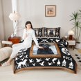 thumbnail image 4 of jejeloiu Cute Pet Dogs Queen Comforter Set,Rustic Mallard Duck Bedding Sets,Farmhouse Hunting Bedding Comforter Set For Boys Kids,Breathable Home Decor Reversible,3pcs, 4 of 8