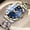 Golden Blue, variant on Diamond-shaped men's watch with dual calendar and luminous features, trendy business waterproof fashion slim personalized men's wristwatch