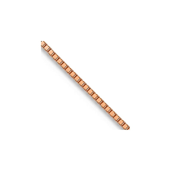 0.5mm 14k Rose Gold Polished Lobster Claw Closure Small Box Chain Necklace 16 Inch Chain Necklace for Women and Men