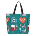 thumbnail image 1 of Fotbe Medical Elements Bolsa Tote Estética de Lona con Estampado para Mujer - Bolsa Reutilizable de Hombro Casual para Vacaciones, Compras, Trabajo y Gimnasio, 1 of 8