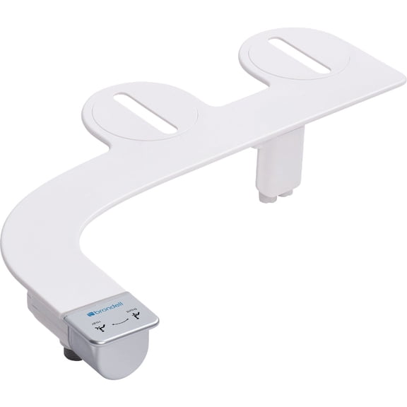 Brondell SimpleSpa Thinline Essential Bidet Attachment - Adjustable Dual Nozzle, Silver Knob — Garden & Landscape Use, Standard Connection