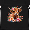 thumbnail image 4 of Inktastic Cute Highland Cow with Roses Floral Scottish Farm Western Boys or Girls Toddler T-Shirt, 4 of 5