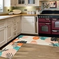 thumbnail image 5 of Pink Kitchen Rugs and Mats Set of 2, Non Slip Backing Boho Kitchen Rug Mid Century Modern Decor Seasonal Farmhouse Abstract Tropical Leaves Bohemian Low-Profile Kitchen Floor Mat 17"X47"+17"X30", 5 of 6