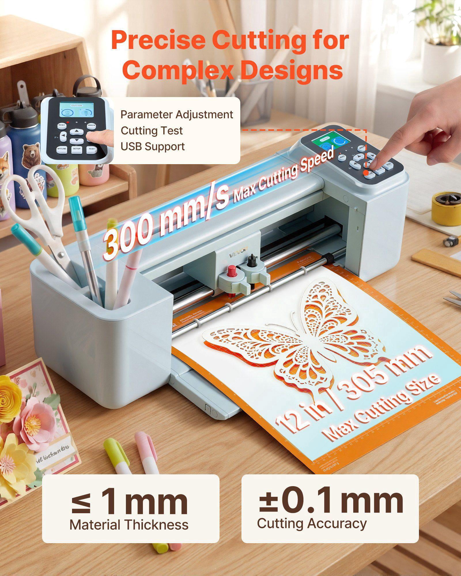 12 Inch Vinyl Cutting Machine with Button and Screen Control Includes Materials Tool Kit 5000 Built in Designs Compatible Mac Windows Android iOS for Crafts